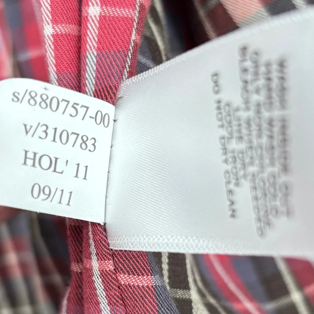 Banana Republic Quilted Barn Jacket Sz XL Olive Green Plaid Lined Classic Preppy